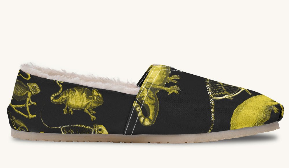 Reptilian In Bloom Yellow Black Winter Casual Shoes - Jaded Lament