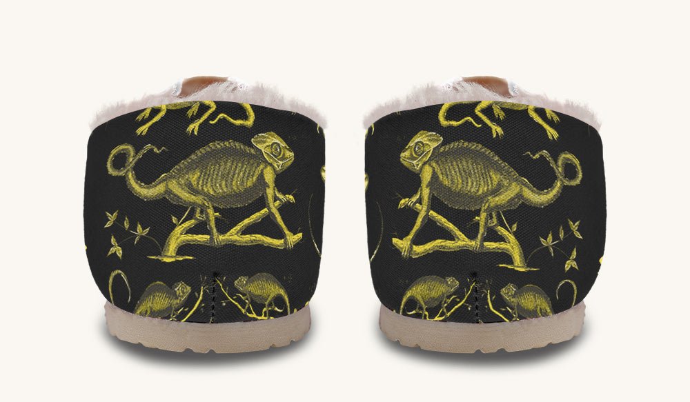 Reptilian In Bloom Yellow Black Winter Casual Shoes - Jaded Lament