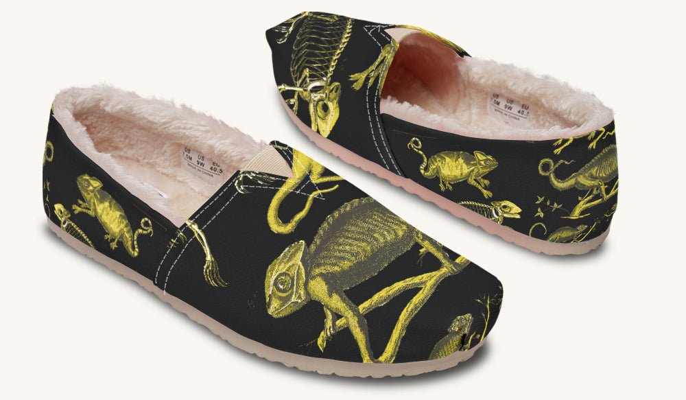 Reptilian In Bloom Yellow Black Winter Casual Shoes - Jaded Lament