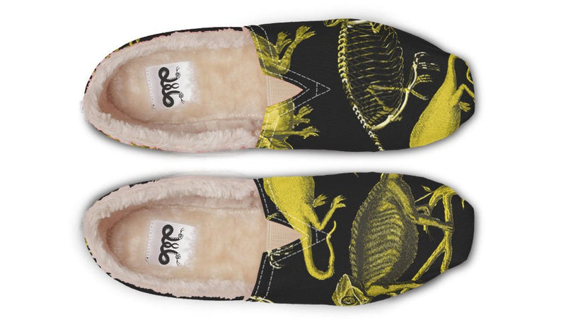 Reptilian In Bloom Yellow Black Winter Casual Shoes - Jaded Lament