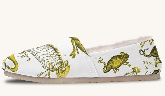 Reptilian In Bloom Yellow White Winter Casual Shoes - Jaded Lament