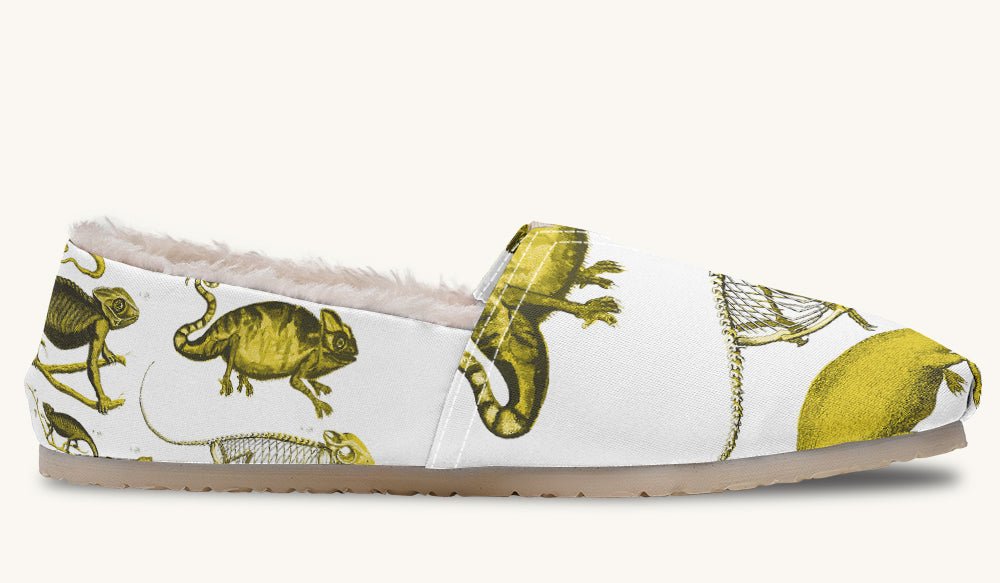 Reptilian In Bloom Yellow White Winter Casual Shoes - Jaded Lament