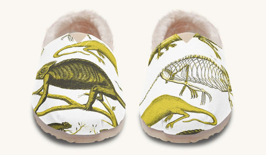 Reptilian In Bloom Yellow White Winter Casual Shoes - Jaded Lament