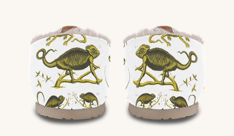 Reptilian In Bloom Yellow White Winter Casual Shoes - Jaded Lament