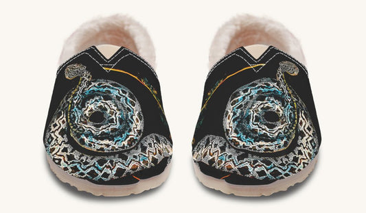 Serpent in Bloom Black Winter Casual Shoes - Jaded Lament