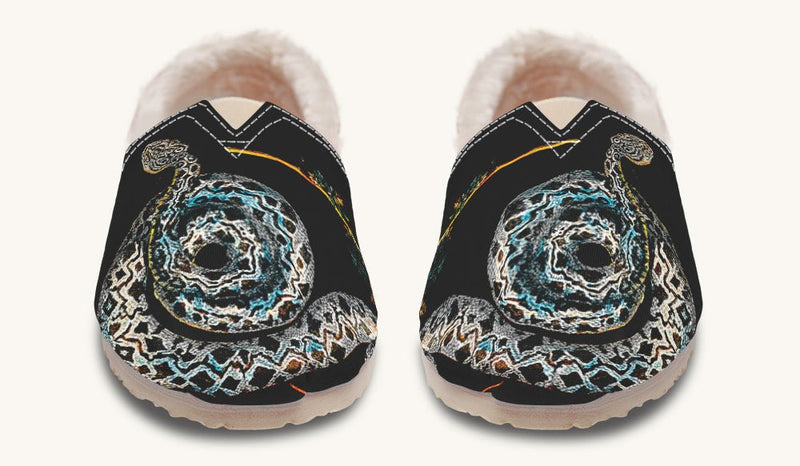 Serpent in Bloom Black Winter Casual Shoes - Jaded Lament