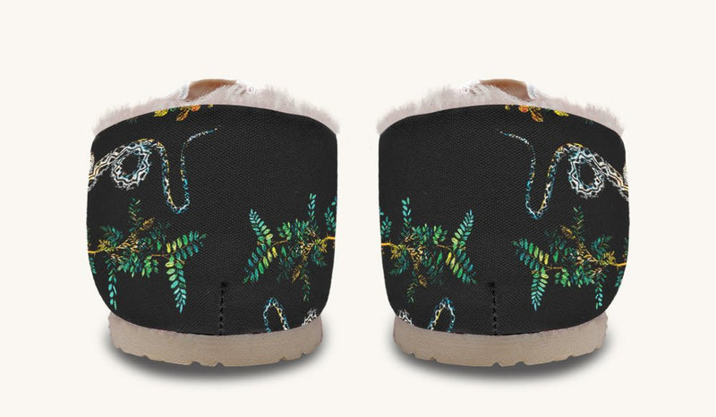 Serpent in Bloom Black Winter Casual Shoes - Jaded Lament