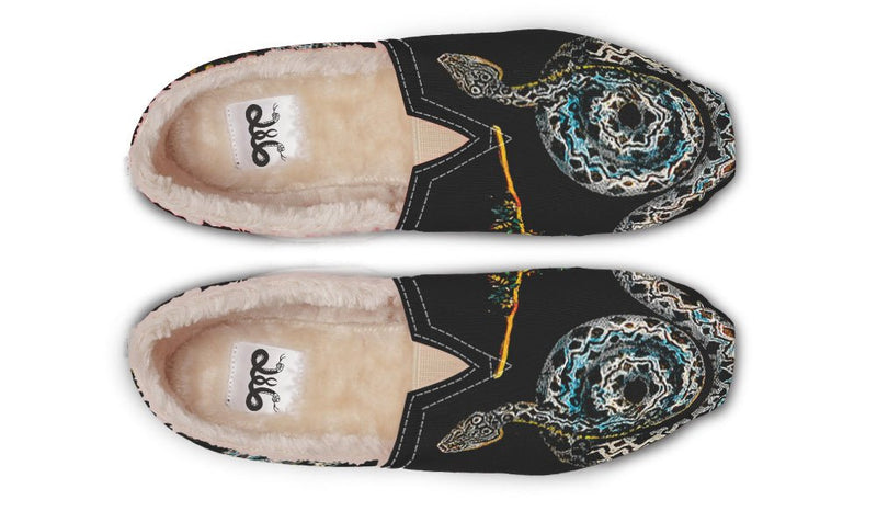 Serpent in Bloom Black Winter Casual Shoes - Jaded Lament
