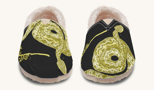 Serpent in Bloom Gold Winter Casual Shoes - Jaded Lament