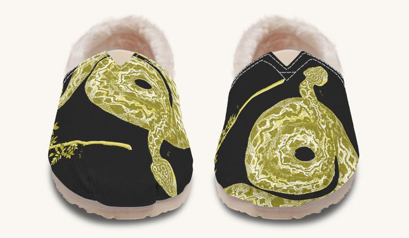 Serpent in Bloom Gold Winter Casual Shoes - Jaded Lament