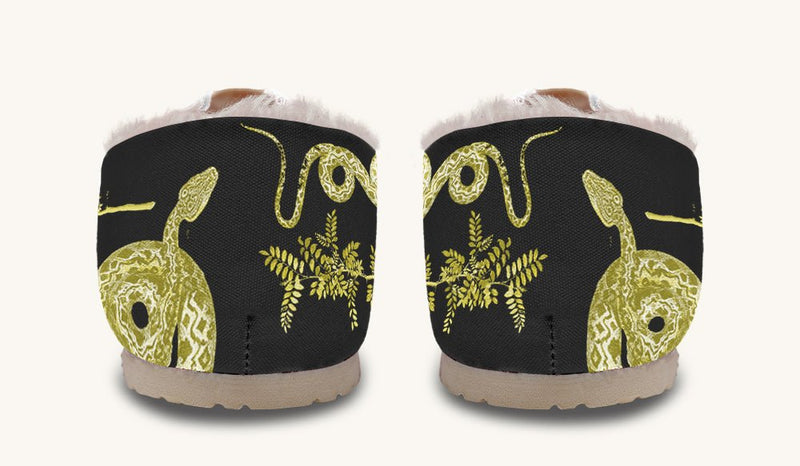 Serpent in Bloom Gold Winter Casual Shoes - Jaded Lament