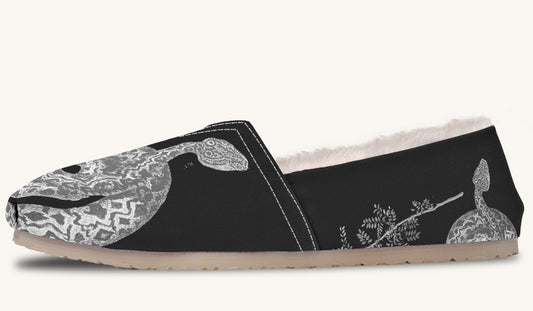 Serpent in Bloom Grey Winter Casual Shoes - Jaded Lament