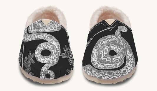 Serpent in Bloom Grey Winter Casual Shoes - Jaded Lament