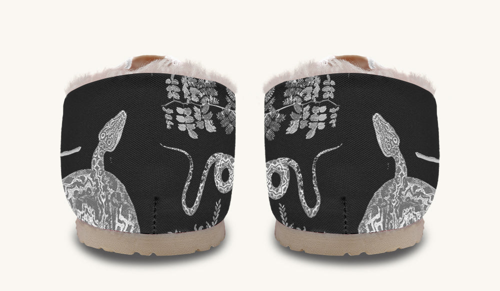 Serpent in Bloom Grey Winter Casual Shoes - Jaded Lament