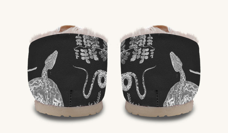 Serpent in Bloom Grey Winter Casual Shoes - Jaded Lament