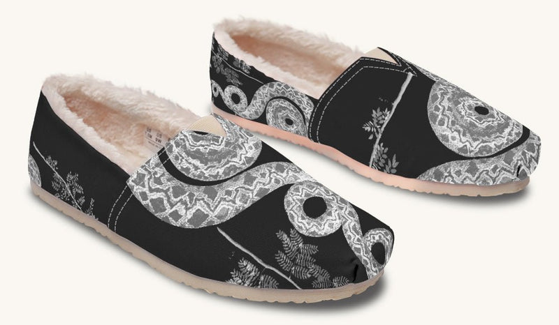 Serpent in Bloom Grey Winter Casual Shoes - Jaded Lament
