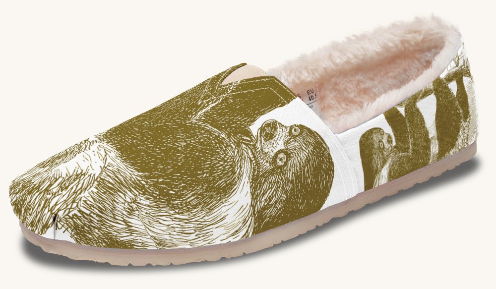 The Sloth Stays Brown White Winter Casual Shoes - Jaded Lament
