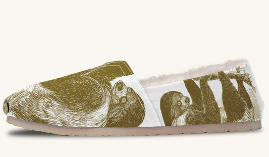 The Sloth Stays Brown White Winter Casual Shoes - Jaded Lament