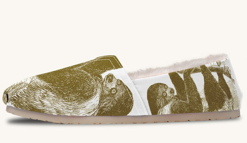 The Sloth Stays Brown White Winter Casual Shoes - Jaded Lament