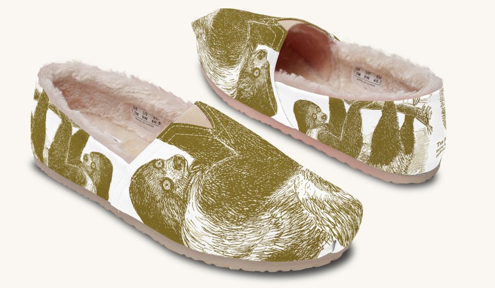 The Sloth Stays Brown White Winter Casual Shoes - Jaded Lament