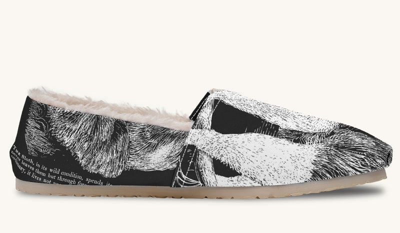 The Sloth Stays White Black Winter Casual Shoes - Jaded Lament