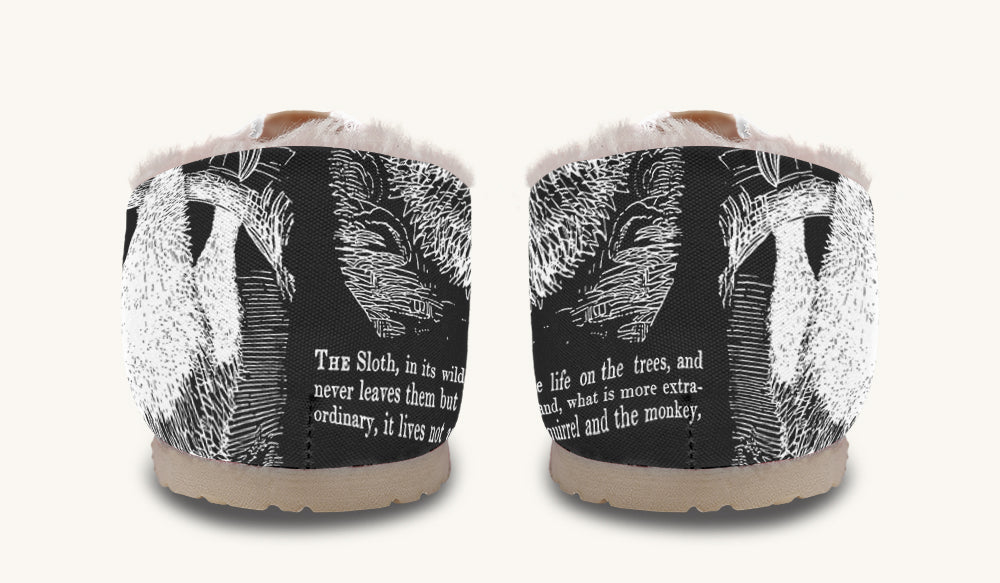 The Sloth Stays White Black Winter Casual Shoes - Jaded Lament