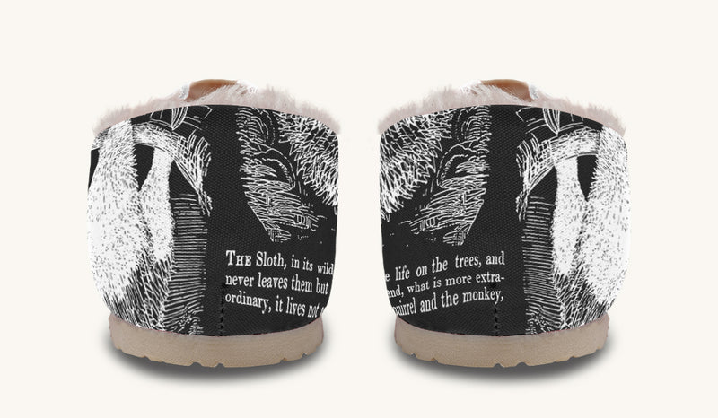 The Sloth Stays White Black Winter Casual Shoes - Jaded Lament