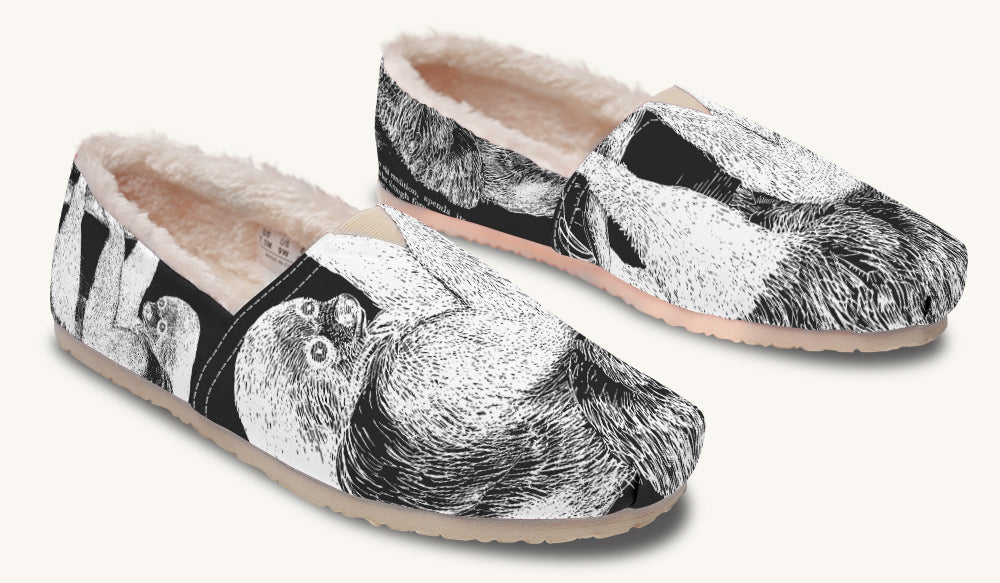 The Sloth Stays White Black Winter Casual Shoes - Jaded Lament