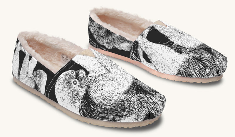 The Sloth Stays White Black Winter Casual Shoes - Jaded Lament