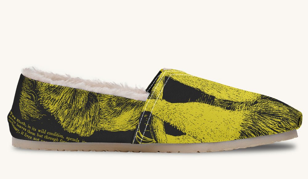 The Sloth Stays Yellow Black Winter Casual Shoes - Jaded Lament
