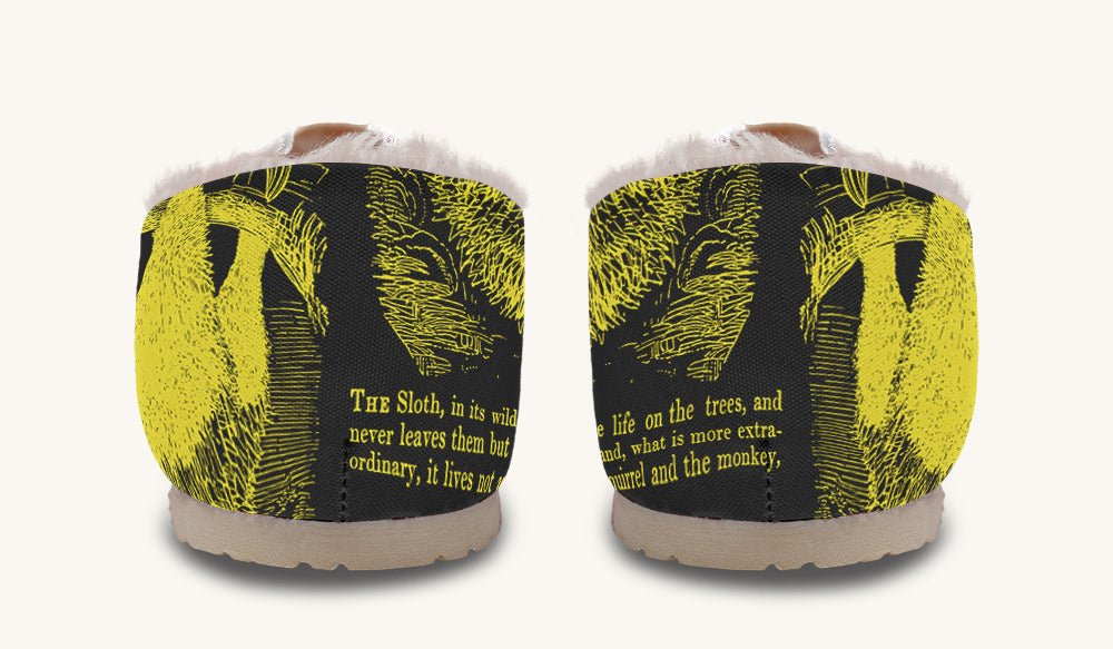 The Sloth Stays Yellow Black Winter Casual Shoes - Jaded Lament