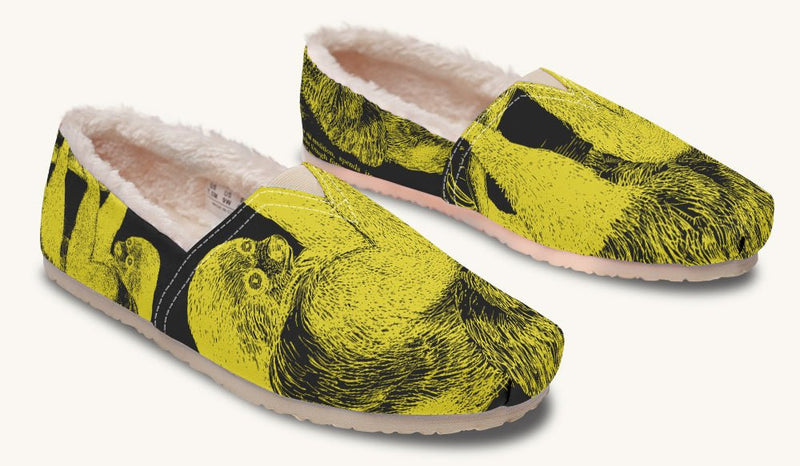 The Sloth Stays Yellow Black Winter Casual Shoes - Jaded Lament