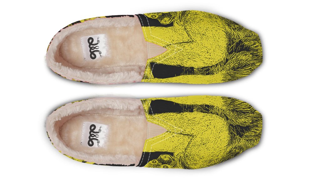 The Sloth Stays Yellow Black Winter Casual Shoes - Jaded Lament