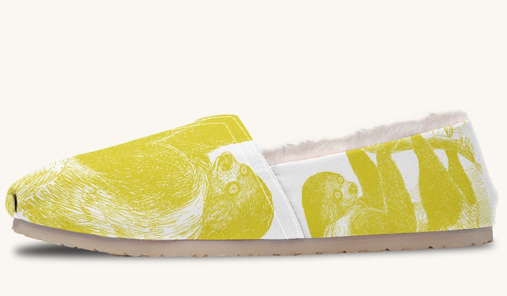 The Sloth Stays Yellow White Winter Casual Shoes - Jaded Lament