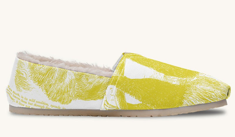 The Sloth Stays Yellow White Winter Casual Shoes - Jaded Lament
