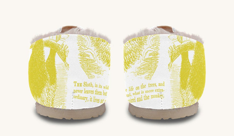 The Sloth Stays Yellow White Winter Casual Shoes - Jaded Lament