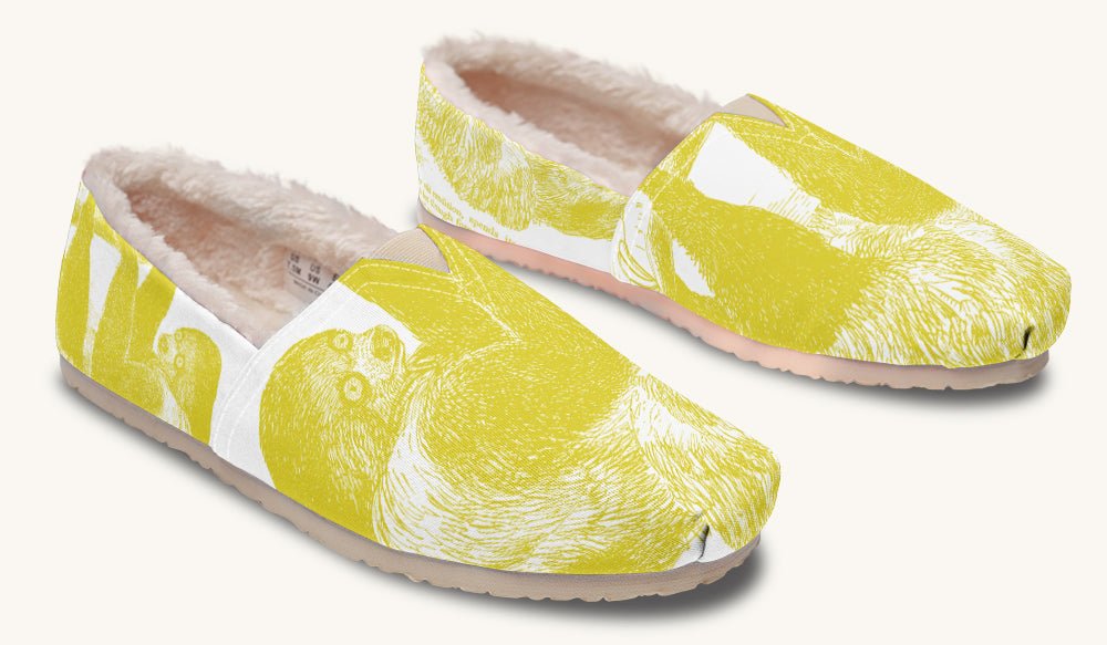 The Sloth Stays Yellow White Winter Casual Shoes - Jaded Lament